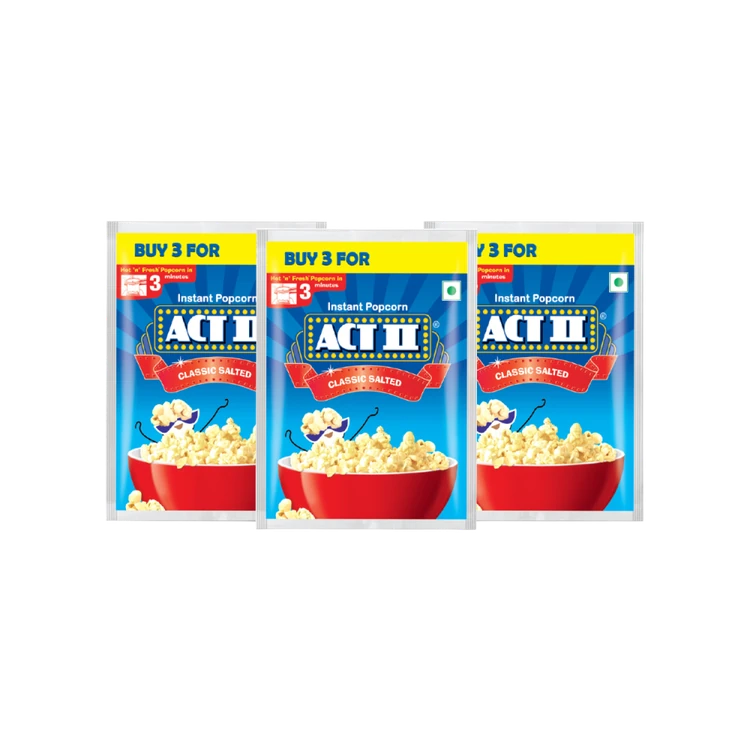 Act II Classic Salted Popcorn - Instant - Pack of 3