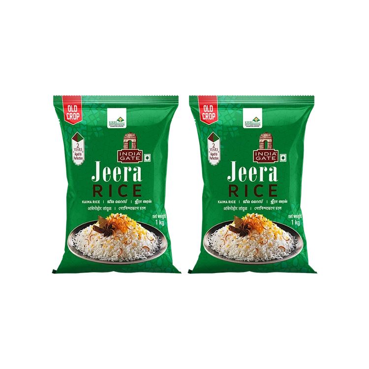 India Gate Jeera Rice (Short Grain) - Pack of 2 (Jeerige Akki)