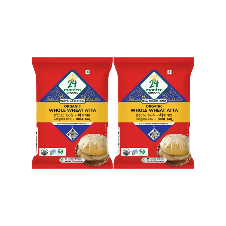 24 Mantra Organic Premium Whole Wheat Atta - Pack of 2