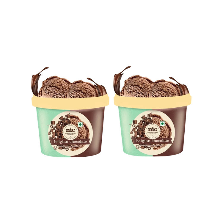 NIC Belgian Chocolate Ice Cream Cup - Pack of 2
