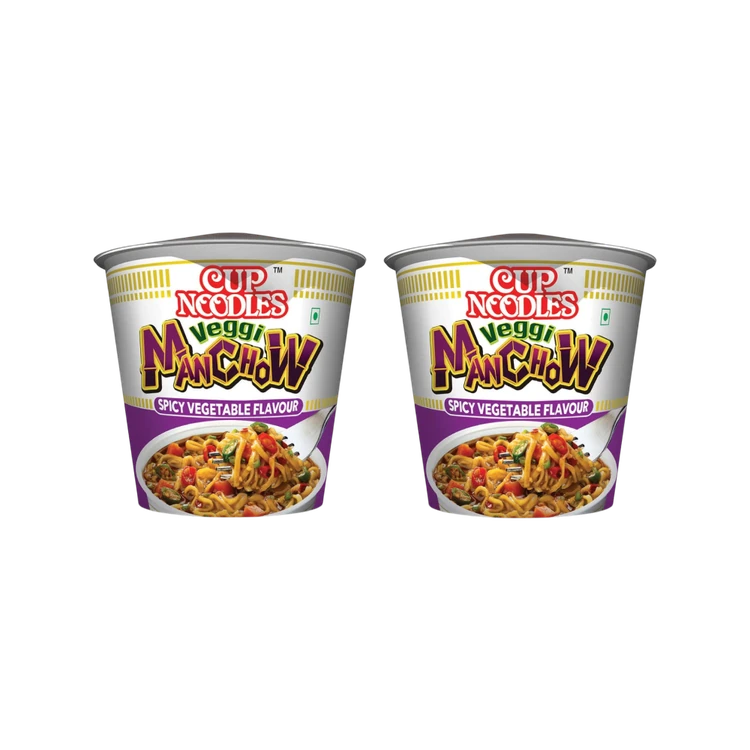 Nissin Veggi Manchow Cup Noodles - Pack of 2