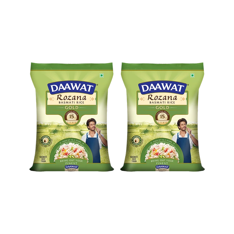 Daawat Rozana Gold Basmati Rice (Extra Long Grain) - Pack of 2 (Basmati Akki)