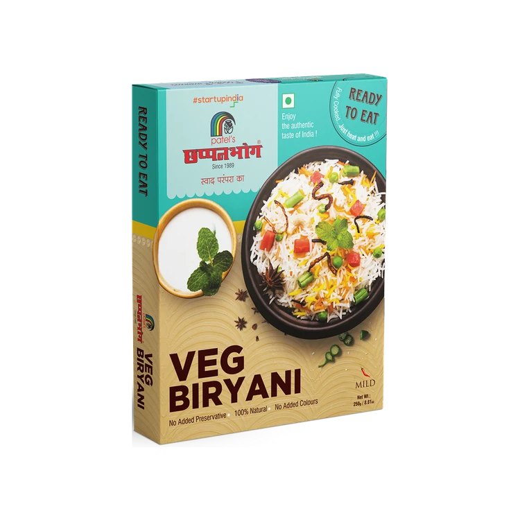 PATELS CHHAPPANBHOG Ready to Eat Veg Biryani