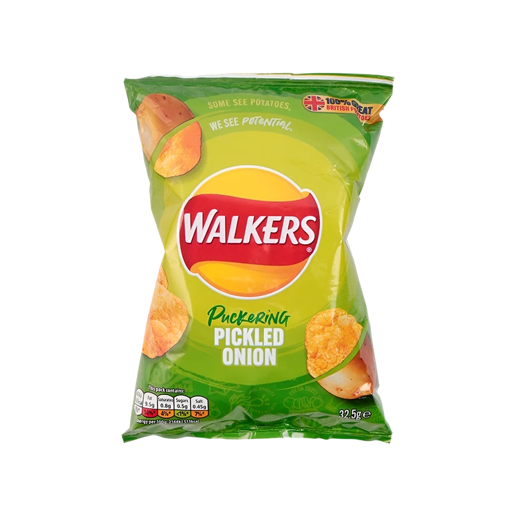 Walkers Puckering Pickled Onion Potato Crisps
