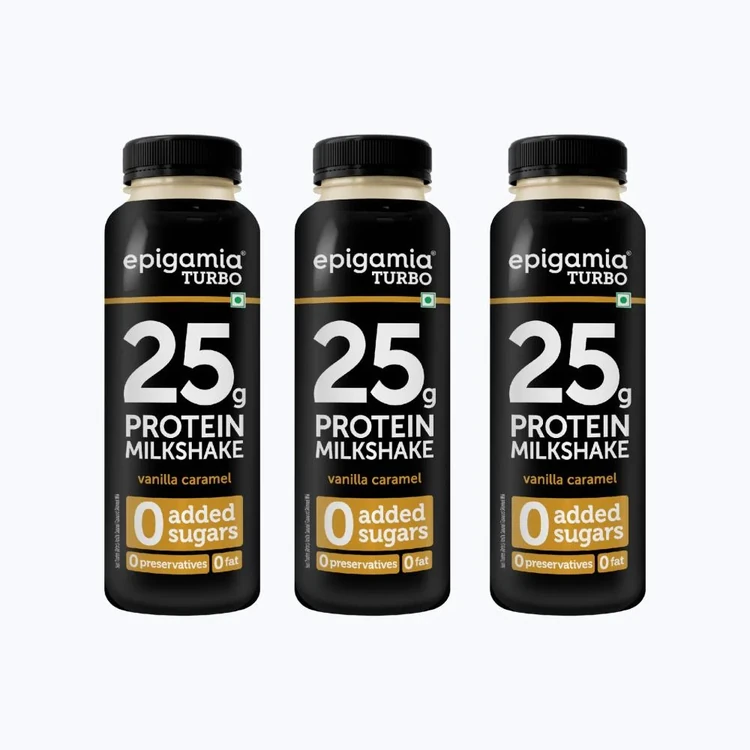epigamia Turbo Vanilla-Caramel Protein Milkshake - Pack of 3