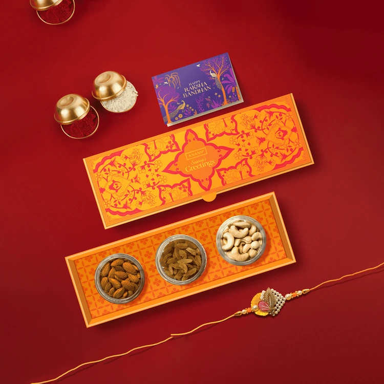 Anand Sweets Premium 3 Jar Dry Fruit Rakhi Gift Pack
