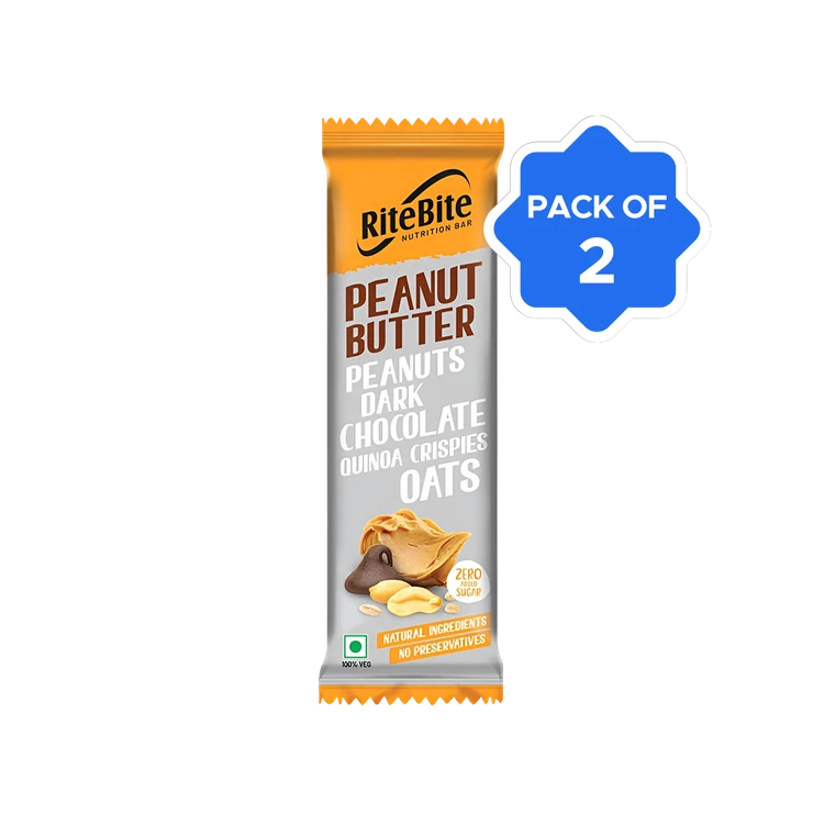 RiteBite Peanut Butter 4g Protein Bar - Pack of 2