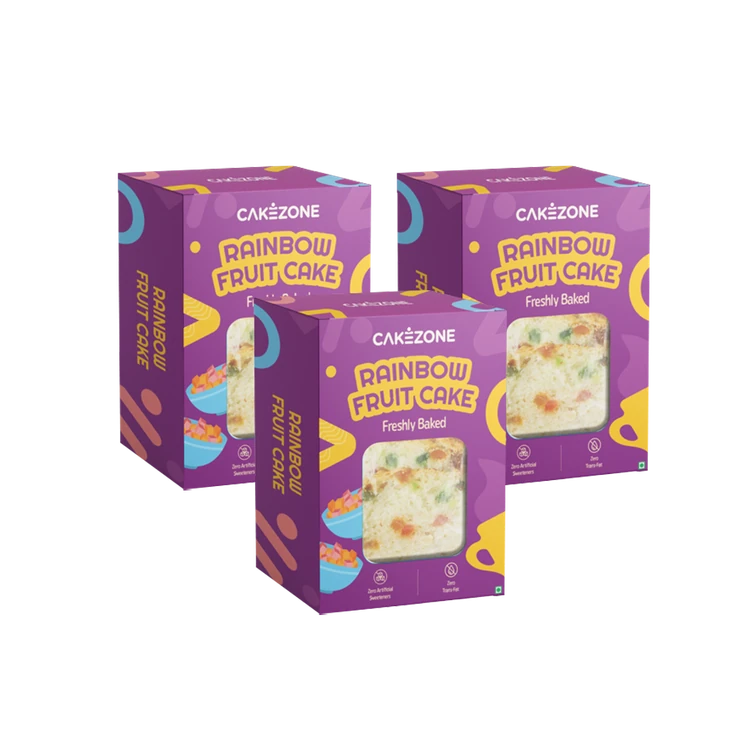 CakeZone Rainbow Fruit Teacake - Pack of 3