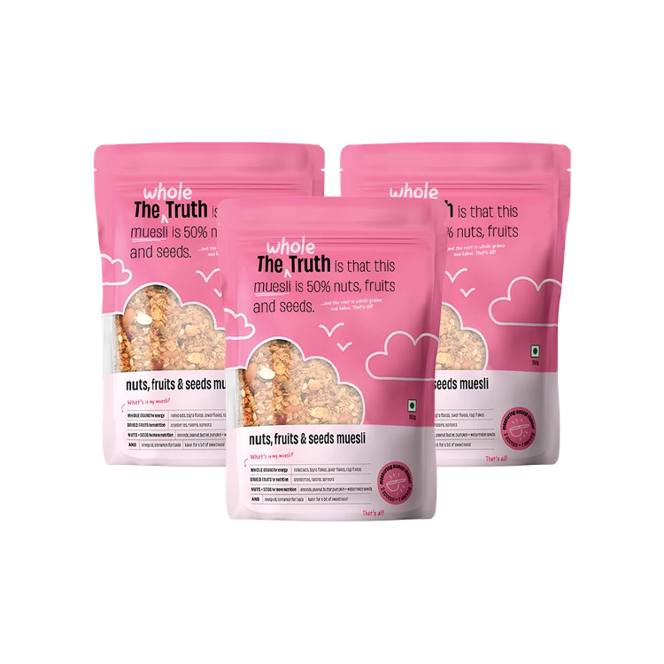 The Whole Truth Nuts, Fruits & Seeds Muesli - Pack of 3