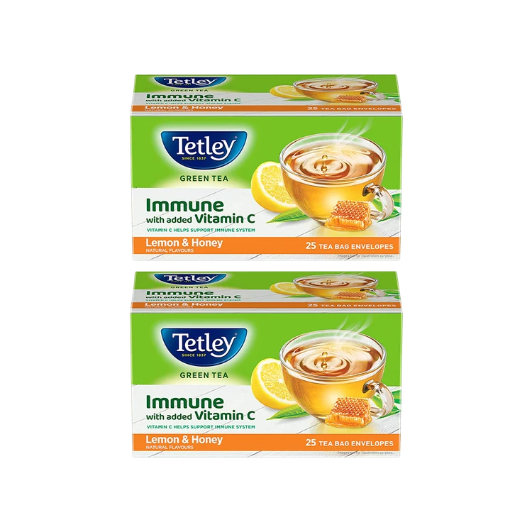 Tetley Lemon & Honey Green Tea Bags - Pack of 2