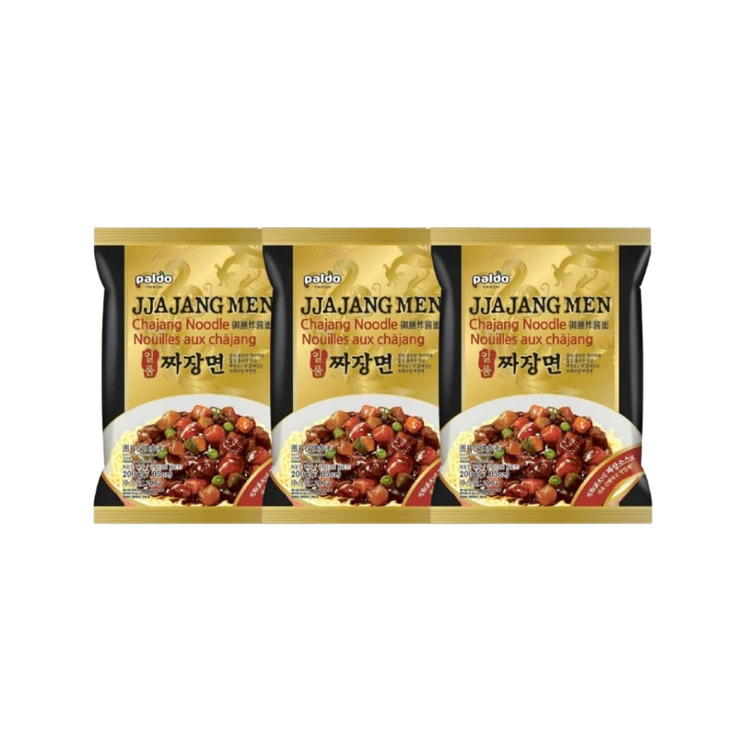 Paldo Jjajangmen Flavoured Instant Noodles - Non-Spicy - Pack of 3
