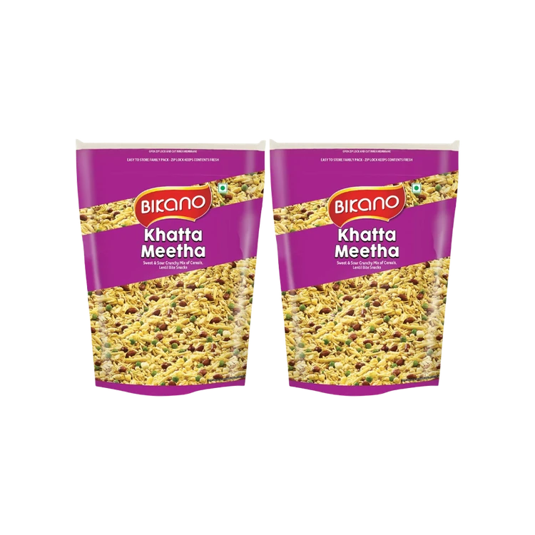 Bikano Khatta Meetha Mixture Namkeen - Pack of 2