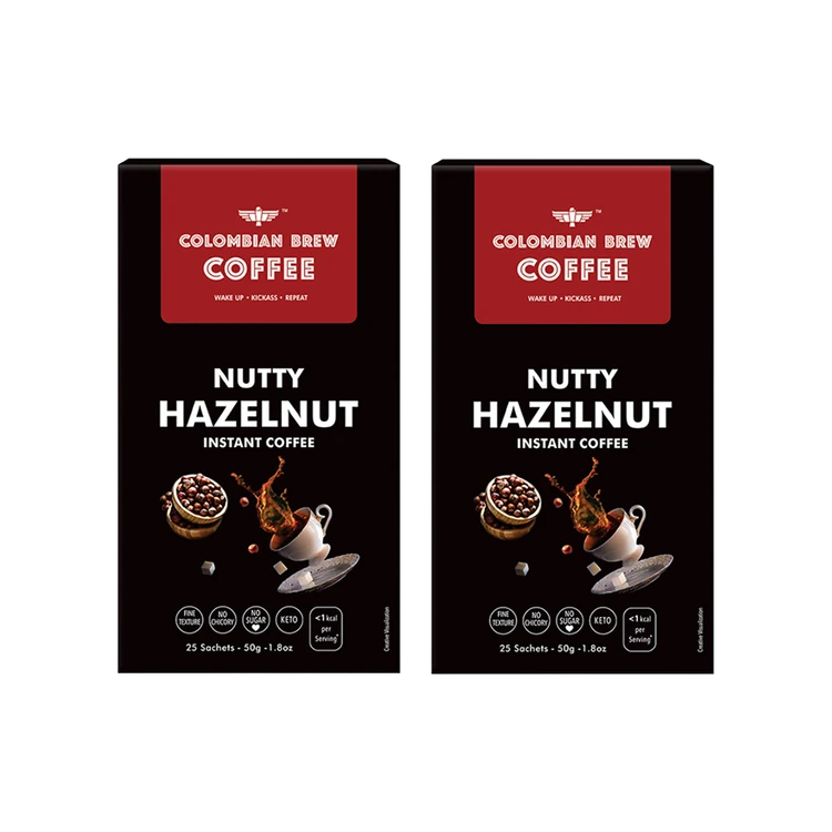 Colombian Brew Coffee Hazelnut Instant Coffee - Pack of 2