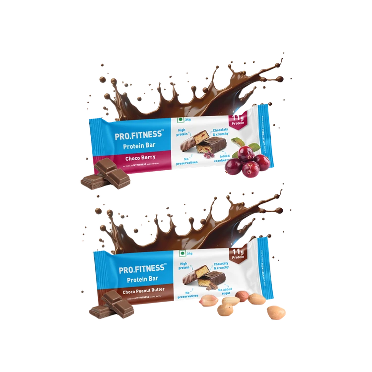 PRO.FITNESS 11g Protein Bar (Choco Berry) +  11g Protein Bar (Choco Peanut Butter) Combo