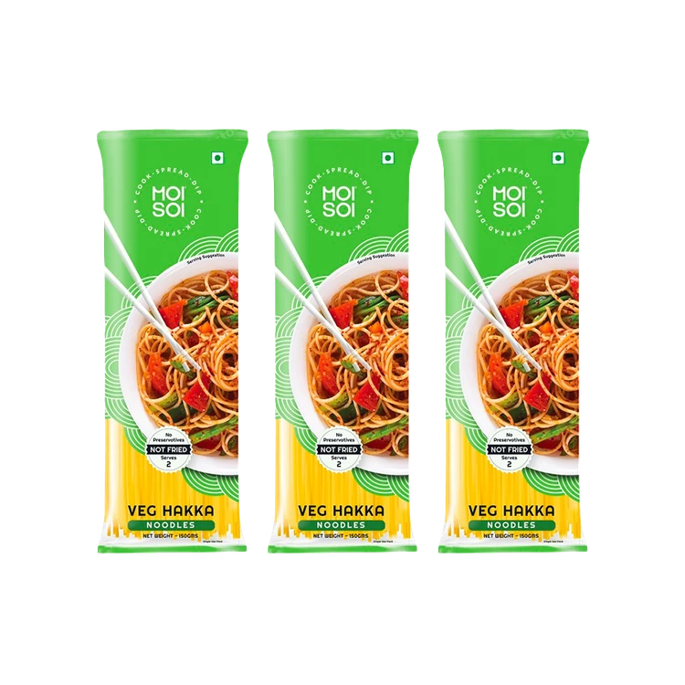Moi Soi Veg Long Hakka Noodles - Pack of 3