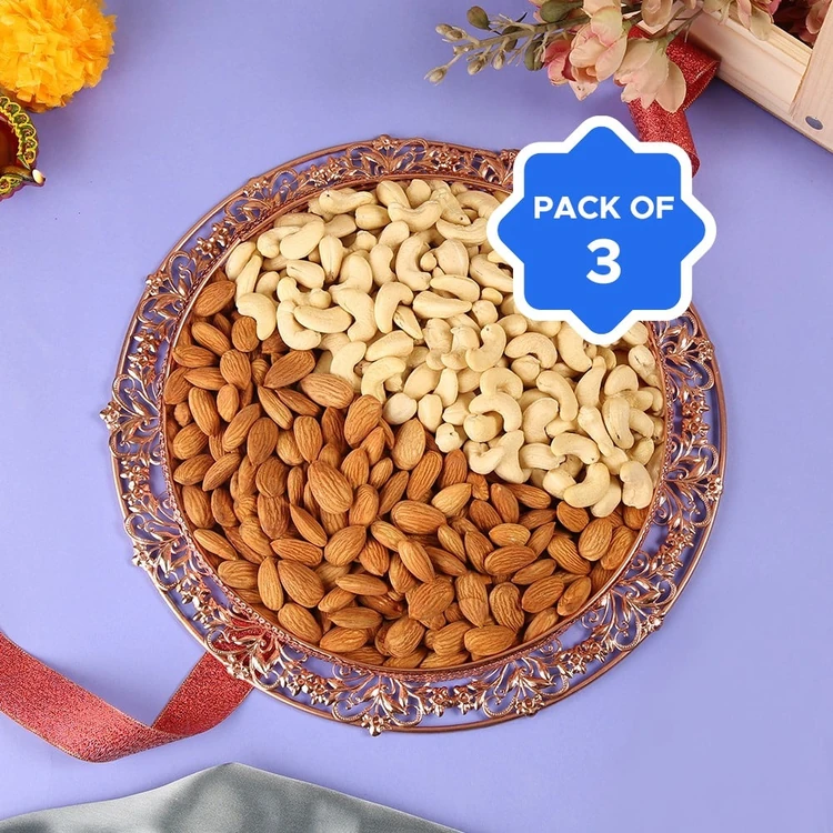 Shakuntlam Dry Fruit Gift Thali - Pack of 3