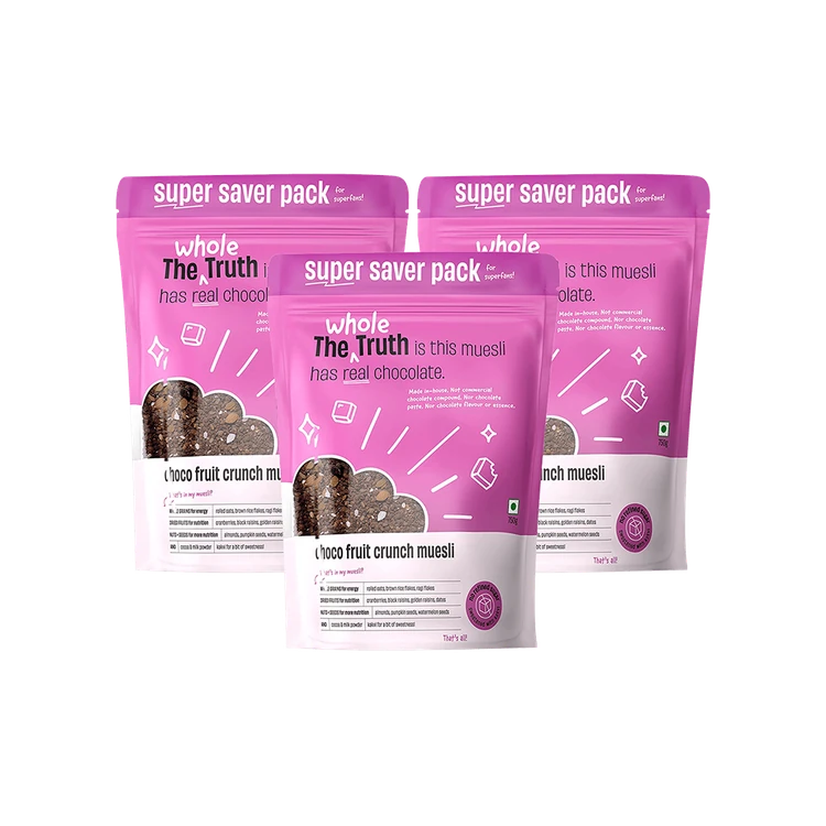 The Whole Truth Choco Fruit Crunch Muesli - Pack of 3
