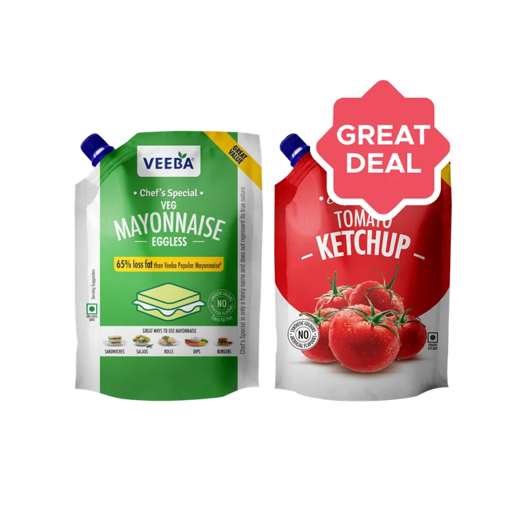 Veeba Veg Mayonnaise - Chef's Special + Veeba Chef's Special Tomato Ketchup Combo