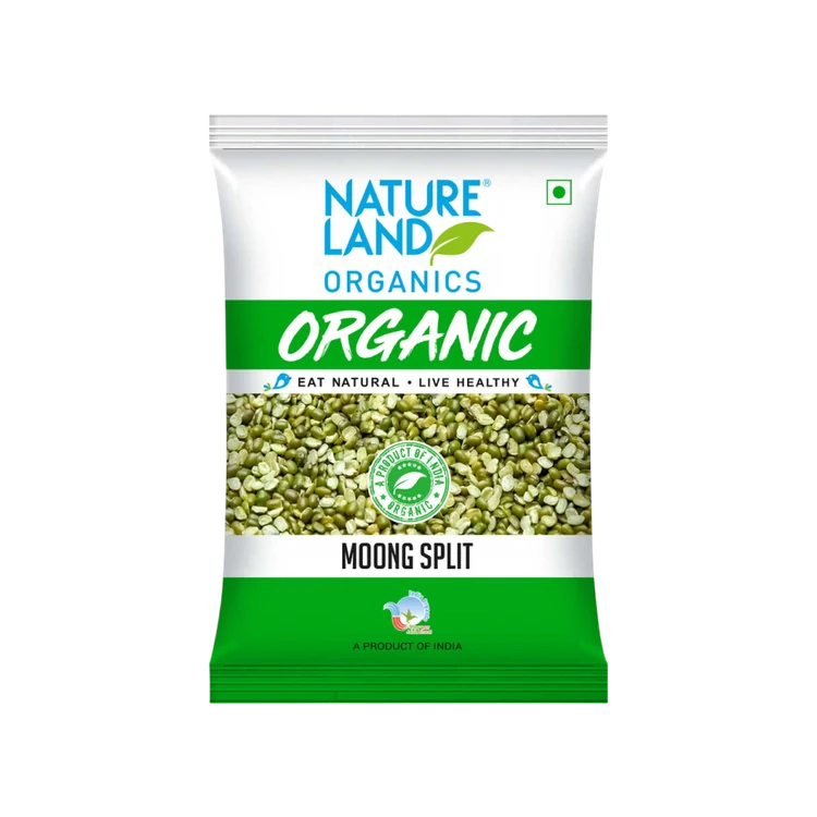 Natureland Organic Moong Dal (Chilka) Split - Pack of 2