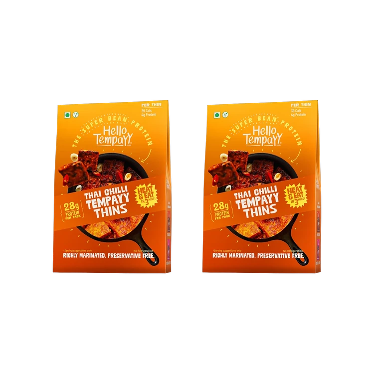 Hello Tempayy 28g Protein Thai Chilli Tempeh Thins - Pack of 2