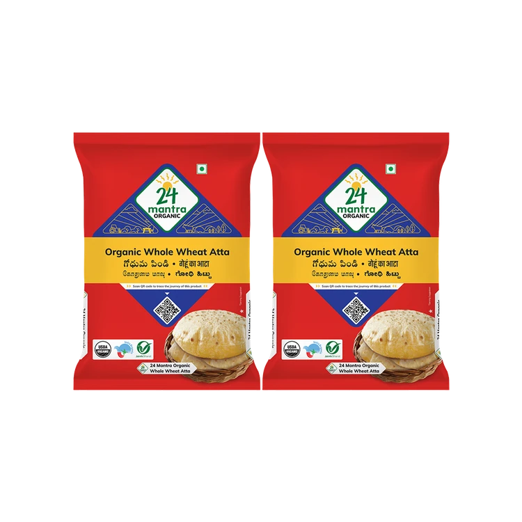 24 Mantra Organic Whole Wheat Atta - Pack of 2