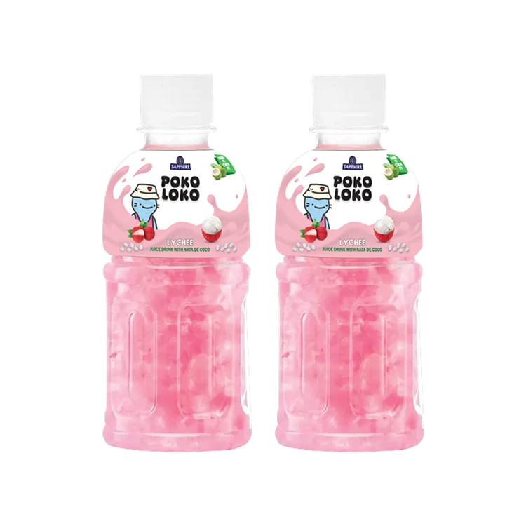 Poko Loko Lychee Nata Juice - Pack of 2