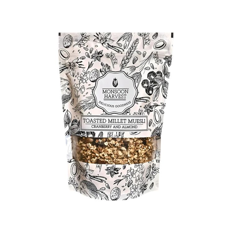 Monsoon Harvest Cranberry & Almond Toasted Millet Muesli