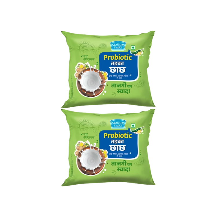 Mother Dairy Probiotic Tadka Salted Buttermilk - Pack of 2