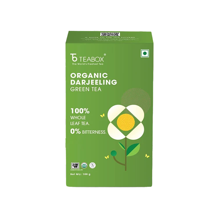 Teabox Organic Darjeeling Whole Green Tea Leaves