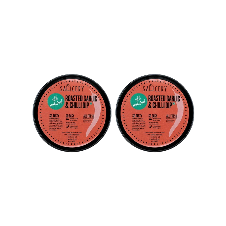 Saucery Roasted Garlic And Chilli Dip - Pack of 2