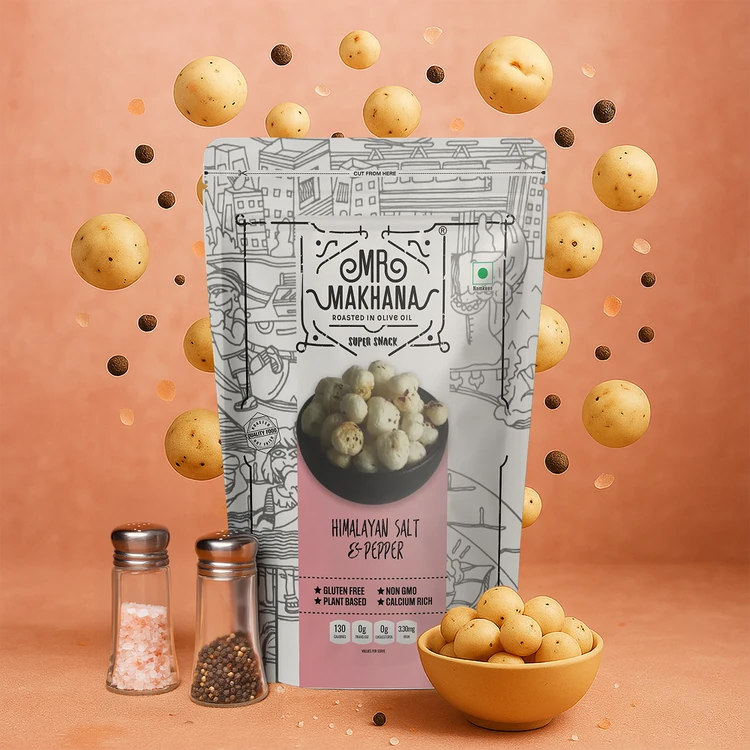 Mr. Makhana Himalayan Salt & Pepper Flavoured Makhana (Standee Pouch)