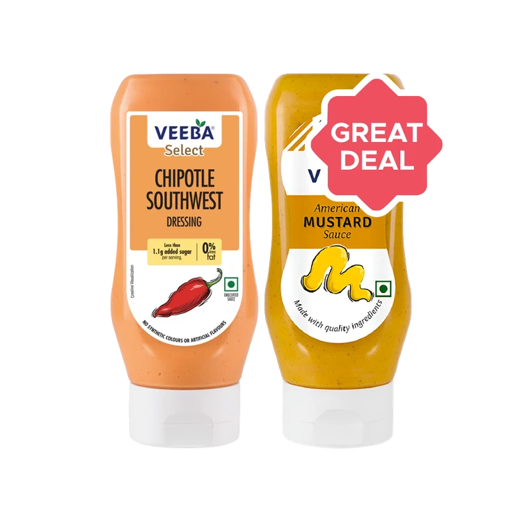 Veeba American Mustard Sauce + Veeba Chipotle Southwest Dressing Combo