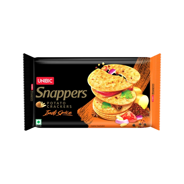 Unibic Snappers Potato Crackers (Indi Spice) - Pack of 2