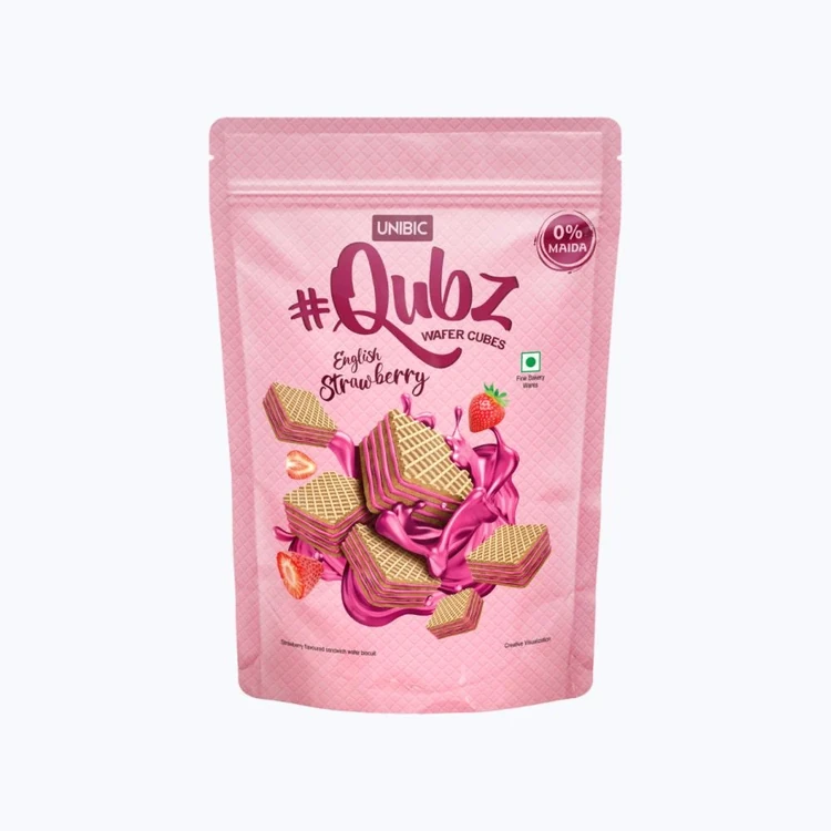 Unibic Qubz English Strawberry Wafer Cube