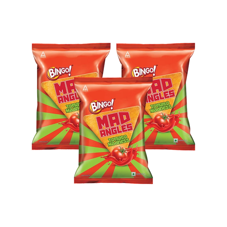 Bingo Mad Angles Tomato Madness Crisps - Pack of 3
