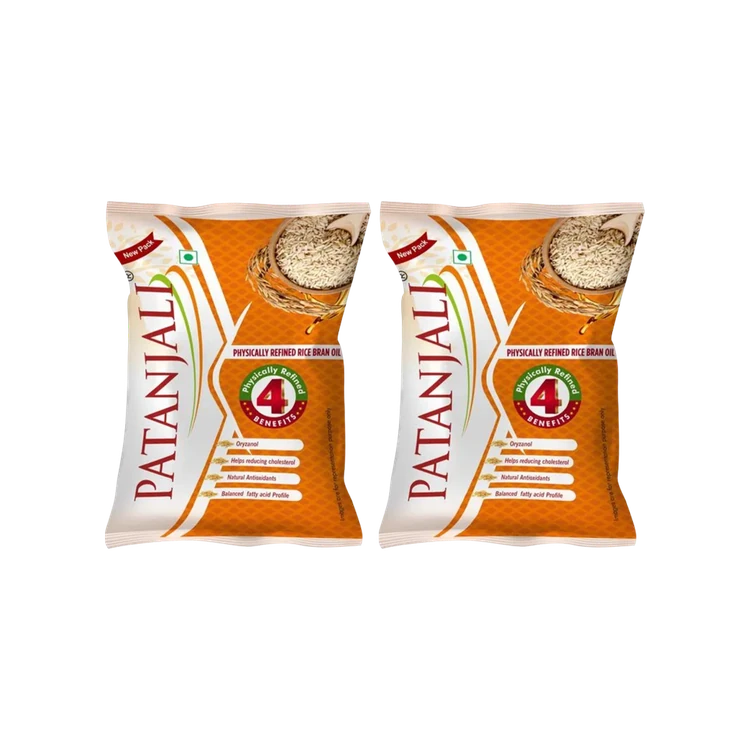 Patanjali Fortified Rice Bran Oil - Pack of 2 (Akki Enne)