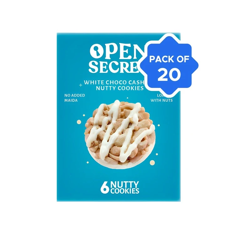 Open Secret White Chocolate Cashew Protein Cookies - Pack of 20