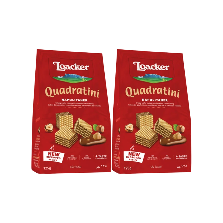 Loacker Quadratini Napolitaner Wafers - Pack of 2