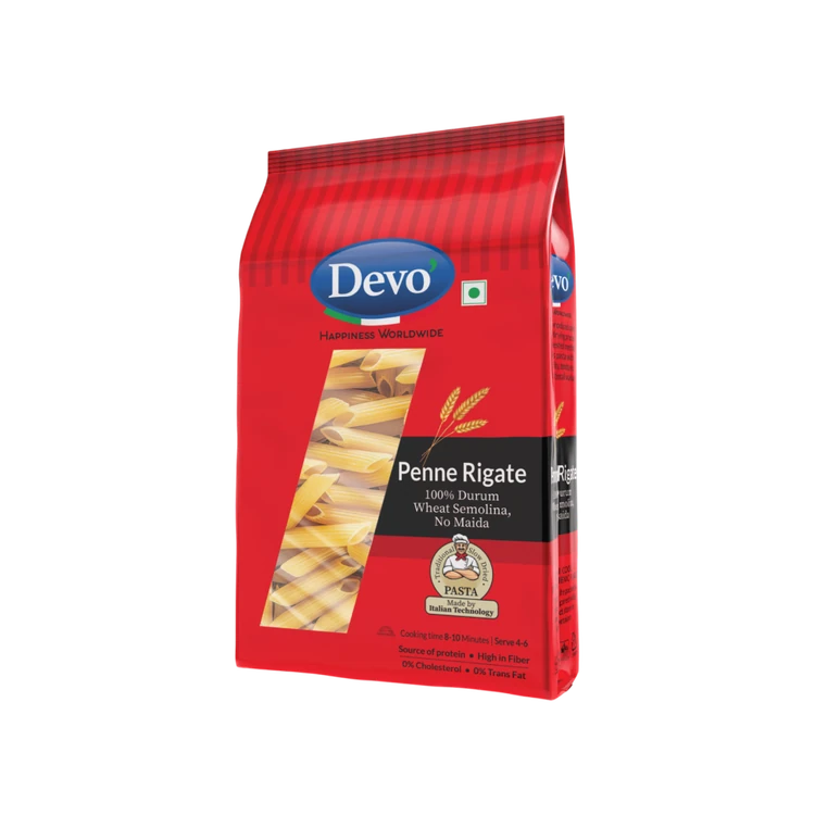 Devo 100% Durum Wheat Penne Rigate Pasta