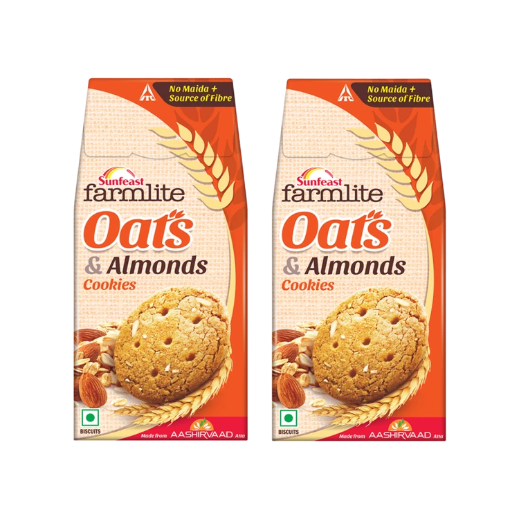 Sunfeast Farmlite Oats & Almonds Cookies - Pack of 2