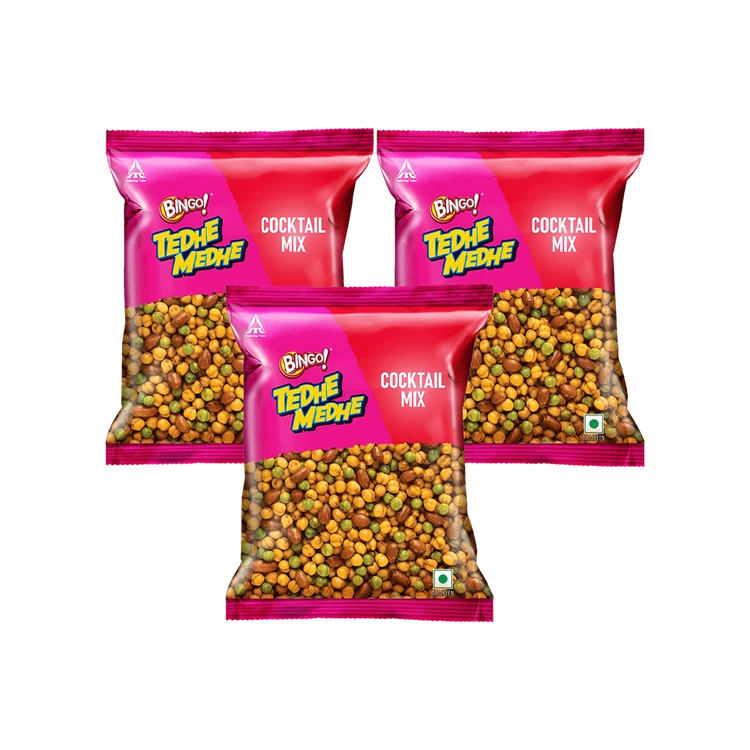 Bingo Tedhe Medhe Cocktail Mixture Namkeen - Pack of 3