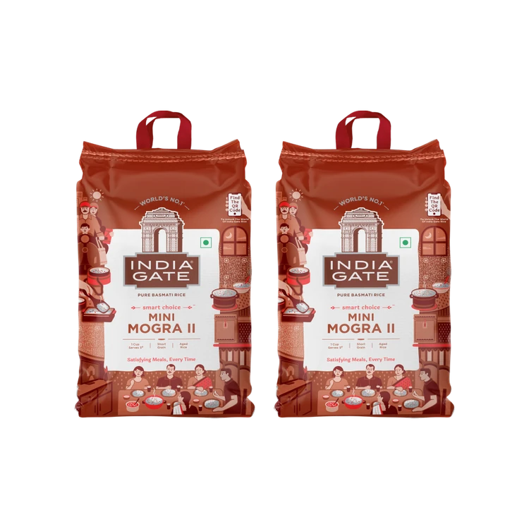 India Gate Mini II Mogra Basmati Rice (Short Grain) - Pack of 2 (Mogra Basmati Akki)