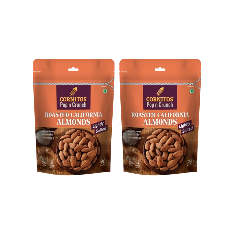 Cornitos Pop n Crunch Lightly Salted California Flavoured Almonds - Roasted - Pack of 2