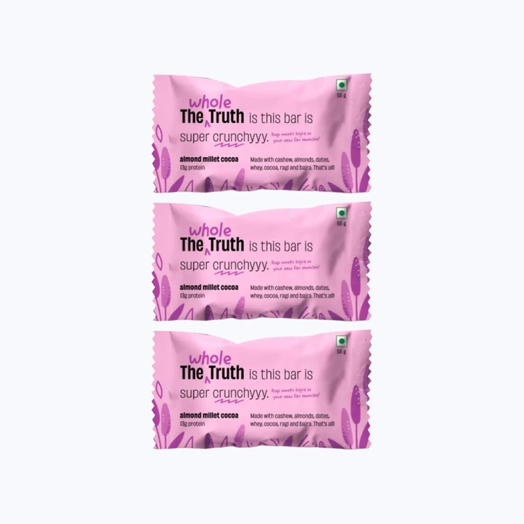 The Whole Truth Almond Millet Cocoa Protein Bar - Pack of 3