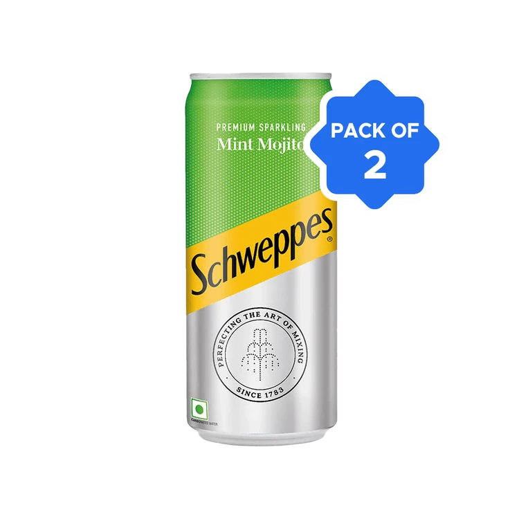 Schweppes Premium Sparkling Sparkling Drink (Mint Mojito) - Pack of 2
