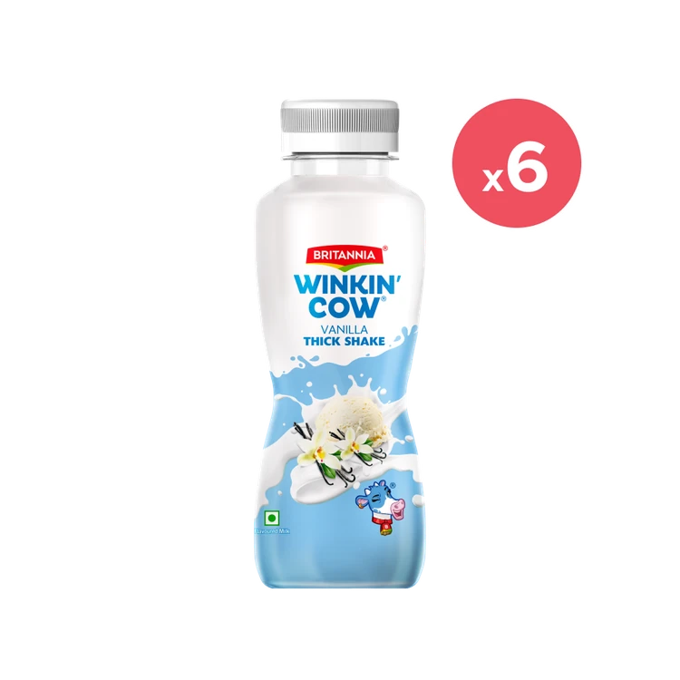 Britannia Winkin Cow Vanilla Thick Milkshake - Pack of 6