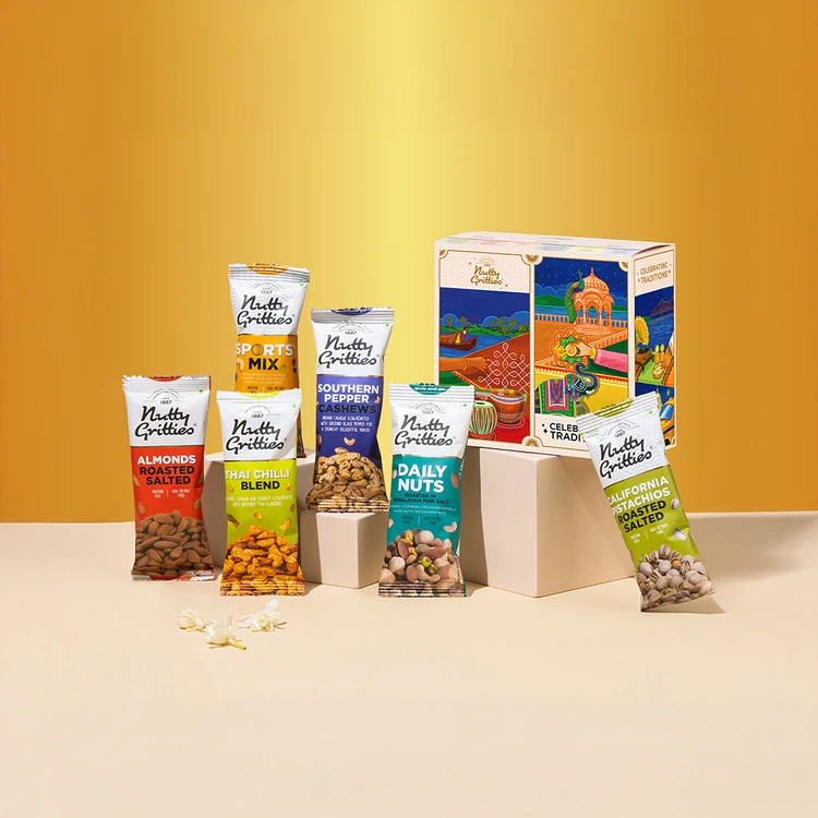 Nutty Gritties Rakhi Munch Fest 6-in-1 Dry Fruits Gift Pack (Dry Fruits Udugore Pack)