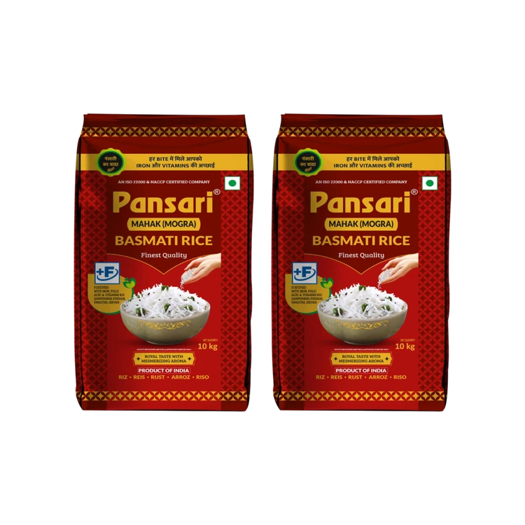 Pansari Mahak Mogra Basmati Rice (Mogra) (Short Grain) - Pack of 2 (Mogra Basmati Akki)