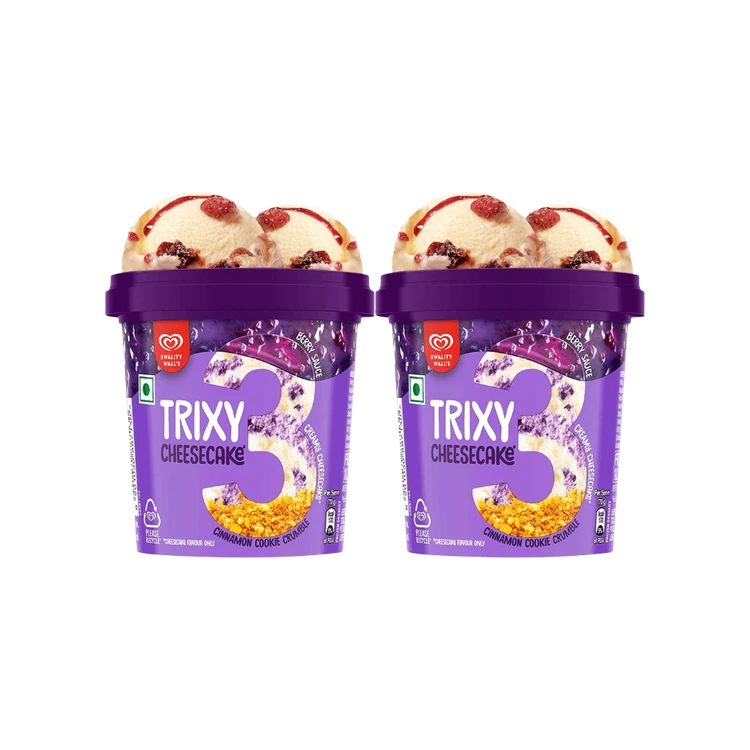 Kwality Walls Trixy Cheesecake Frozen Dessert Cup - Pack of 2