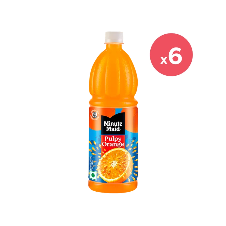 Minute Maid Pulpy Orange Fruit Drink - Pack of 6